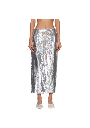 Simone Rocha Silver Column Pencil Midi Skirt