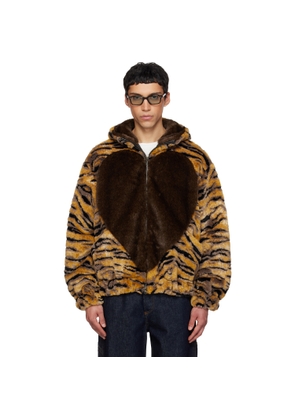 Kenzo Orange Kenzo Paris 'KENZO Tiger' Faux-Fur Jacket