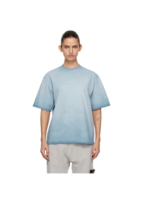 Stone Island Blue 2100002 Combed Organic Cotton Jersey 'Erosion' T-shirt
