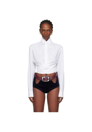 Jean Paul Gaultier White 'The Cropped Cache-Coeur' Shirt