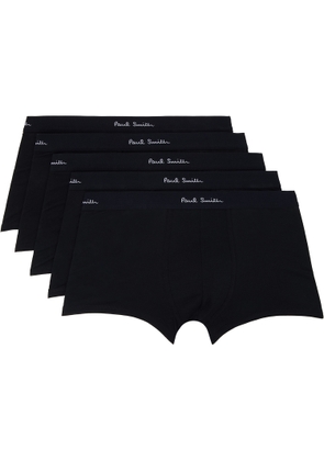 Paul Smith Five-Pack Black Organic Cotton Boxer Briefs