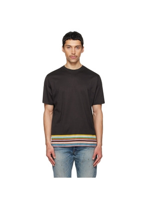 Paul Smith Brown Boarder 'Signature Stripe' T-shirt