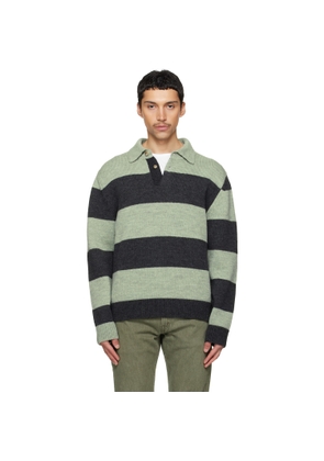 Paul Smith Green & Gray Block Stripe Polo