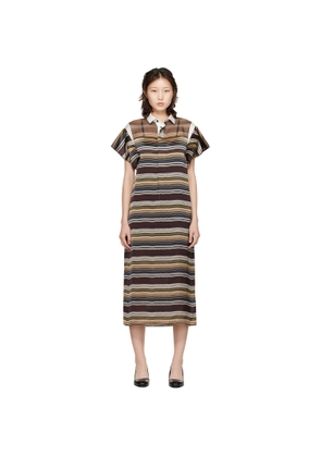 sacai Multicolor Horizontal Stripe Midi Dress