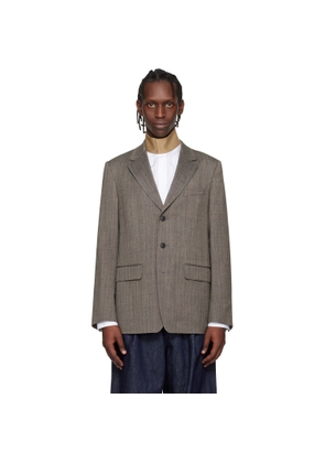 Dries Van Noten Gray Loose Wool Blazer