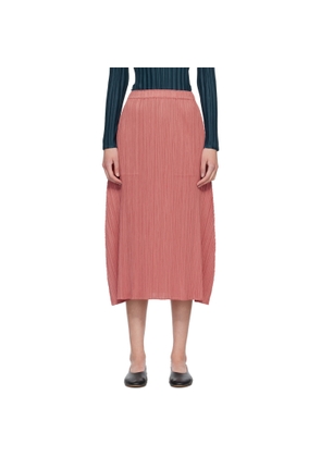 PLEATS PLEASE ISSEY MIYAKE Pink Monthly Colors October Maxi Skirt