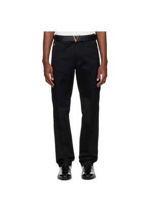 Versace Black Cotton-Gabardine Chino Trousers
