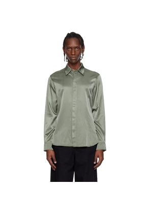 Dries Van Noten Green Satin Shirt