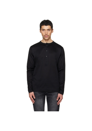 Paul Smith Black LS Grandad Collar Henley
