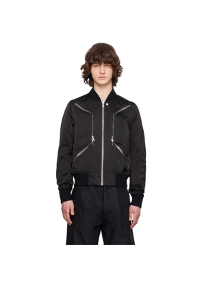 Rick Owens Black Temple Heizer Flight Bomber Jacket