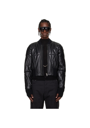 Rick Owens Moncler + Rick Owens Black Geocamo Cropped Flight Jacket