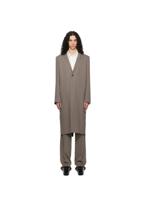 Rick Owens Gray Temple Twisted Wool Concordian Coat
