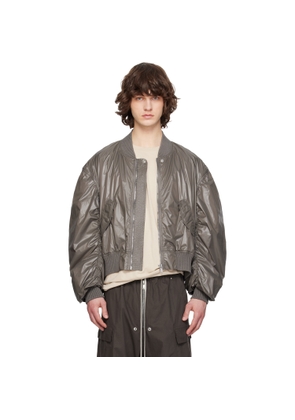 Rick Owens Gray Temple Secchia Flight Bomber Jacket