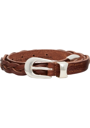 OUR LEGACY Brown 2cm Braided Belt