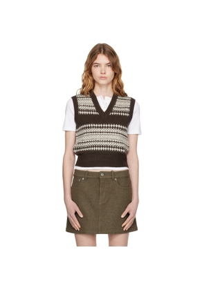 A.P.C. Brown Wool Sweater Vest