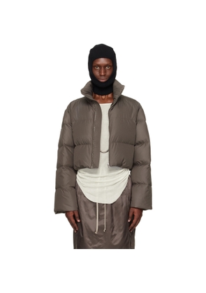 Rick Owens Moncler + Rick Owens Gray Cropped Cyclopic Down Jacket