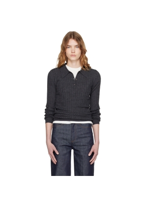 A.P.C. Gray Wool Polo