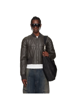 Rick Owens Moncler + Rick Owens Brown Geocamo Cropped Flight Jacket