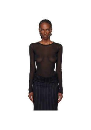 Mugler Black Tuxedo Bodysuit