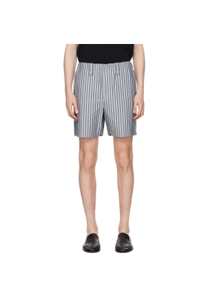 HOMME PLISSÉ ISSEY MIYAKE Blue Stripe Jersey Shorts