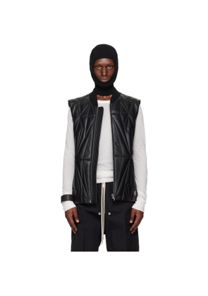 Rick Owens Moncler + Rick Owens Black Geocamo Flight Leather Vest