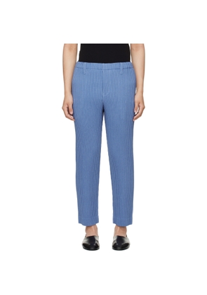 HOMME PLISSÉ ISSEY MIYAKE Blue Linen Like Trousers
