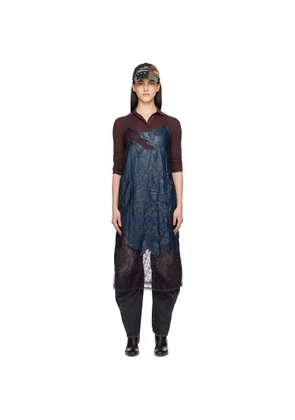 Andersson Bell Navy Embroidery Lace Midi Dress