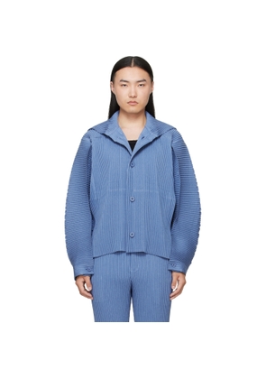 HOMME PLISSÉ ISSEY MIYAKE Blue Linen Like Jacket