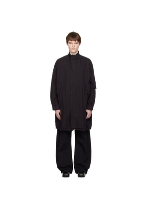 COOR Black Garment Dyed Fishtail Parka Coat
