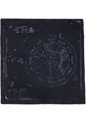 Rick Owens Black Temple Printed Astro Scarf