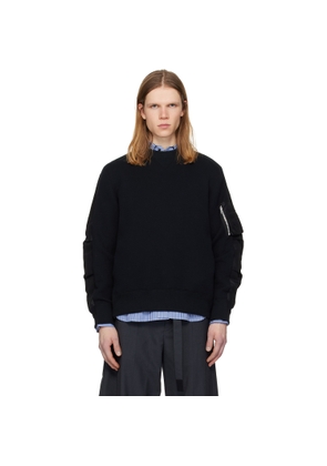sacai Black Sponge Sweat Pullover Sweatshirt