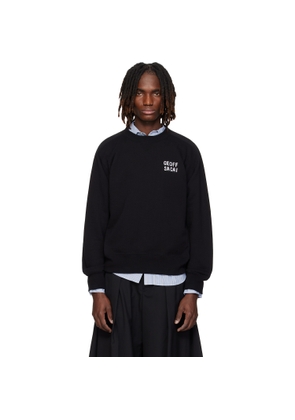 sacai Black 'geoff sacai' Embroidery Pullover Sweatshirt