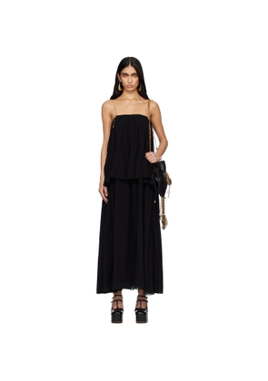 Chloé Black Sleeveless Silk Georgette Maxi Dress