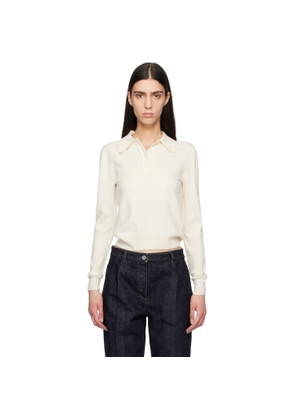 Jil Sander Off-White Wool Long Sleeve Polo