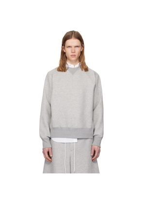 sacai Gray Sponge Pullover Sweatshirt