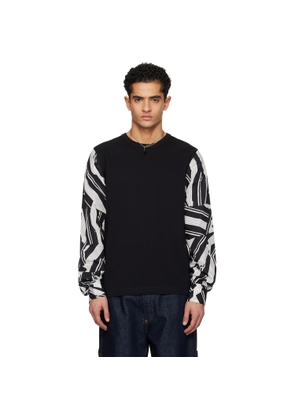 Dries Van Noten Black Poplin Sleeve T-shirt