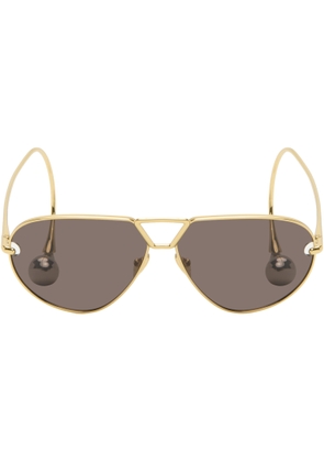 Bottega Veneta Gold Drop Aviator Sunglasses