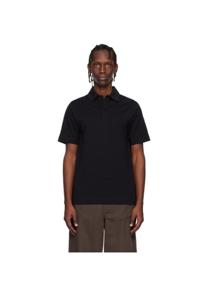 Dries Van Noten Black Cotton Jersey Polo