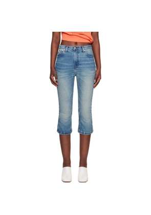 Edward Cuming Blue Knee Jerk Capri Denim Shorts