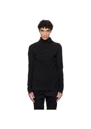 Julius Black Arched Hem High Neck Sweatshirt