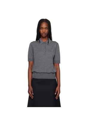 Loulou de Saison Gray Migo Fluid Cashmere Polo