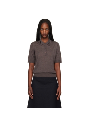 Loulou de Saison Brown Migo Fluid Cashmere Polo
