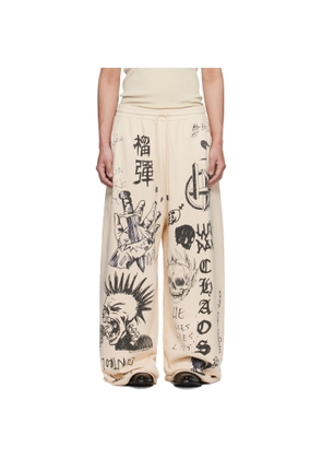 LU'U DAN Off-White Raw-Cut Bontan Sweatpants