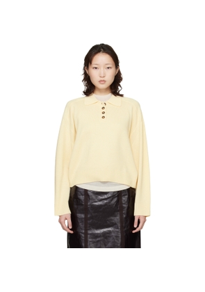 Loulou de Saison Off-White Homere LDS Cashmere Polo Sweater