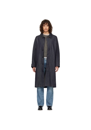 A.P.C. Navy Amy Denim Mac Coat