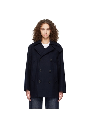 A.P.C. Navy Recycled Wool Peacoat