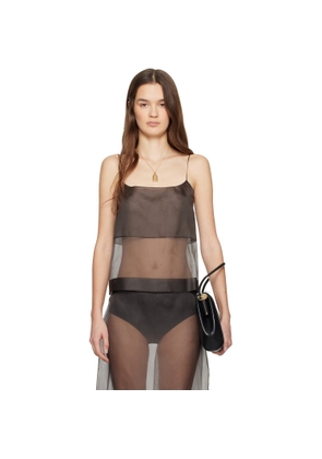 Calvin Klein Collection Brown Carmen Sheer Camisole