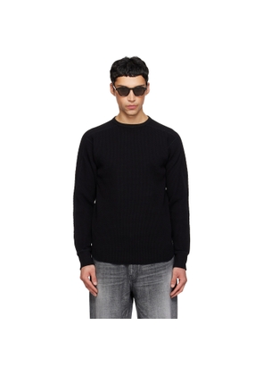 nanamica Black Crew Neck Thermal Sweatshirt