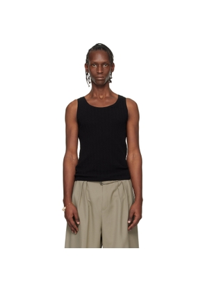 Dries Van Noten Black Rib-Knit Tank Top
