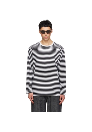 nanamica Black & White COOLMAX Stripe Jersey L/S T-shirt